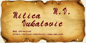 Milica Vukalović vizit kartica